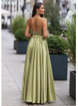Vestido Longo Verde Oliva Bordado | Prom Dress & Gala Elegante