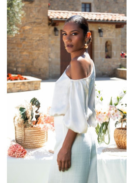 Conjunto Festa 3 Peças Branco: Calça, Blusa e Casaco | Cerimónia Portugal