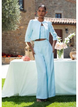 Conjunto de Festa Azul Celeste com Calça e Casaco | Cerimónia Portugal 2026