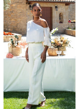 Conjunto Festa 3 Peças Branco: Calça, Blusa e Casaco | Cerimónia Portugal