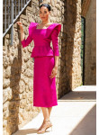 Vestido de Festa Fuchsia 2 em 1 com Peplum Removível | Cerimónia 2026
