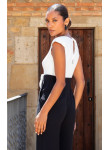 Macacão de Festa Preto e Branco | Jumpsuit Exclusivo Cerimónia 2026