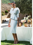Vestido de Cerimónia Branco 2 em 1 | Peplum Removível | Moda Festa 2026
