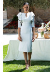 Vestido de Cerimónia Branco 2 em 1 | Peplum Removível | Moda Festa 2026