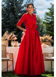 Vestido Longo Marsala Tafetá | Cerimónia 2026 com Laço e Bolsos