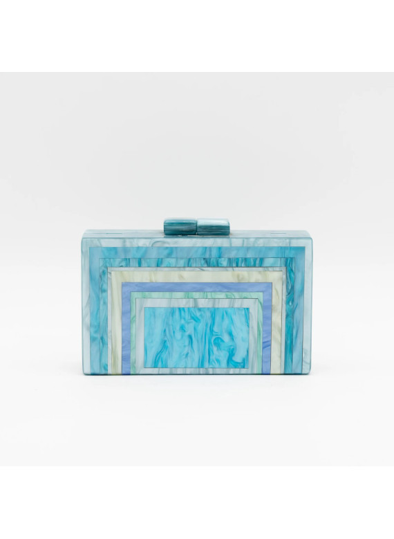 Mala de Festa Azul Tiffany em Madrepérola | Clutch Cerimónia 2026