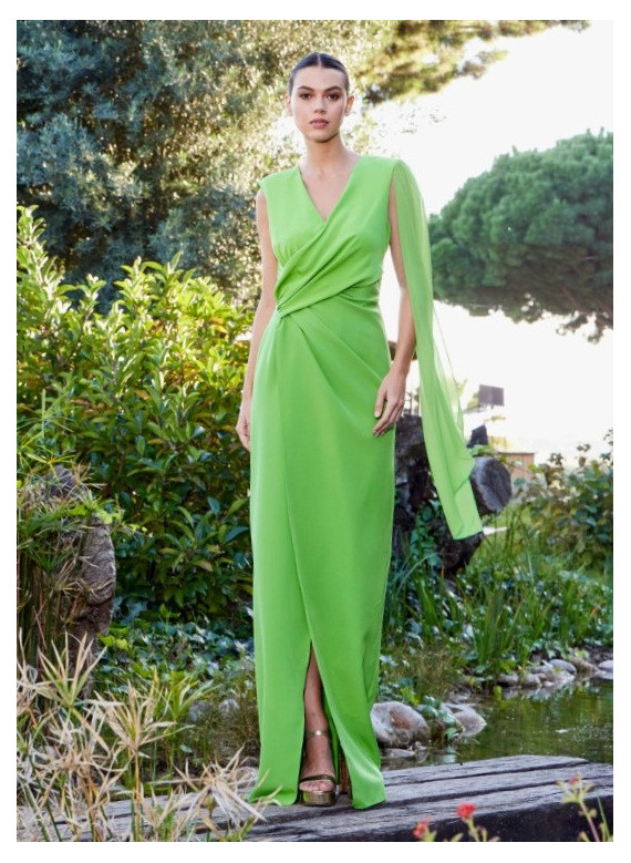 Vestido de Cerimónia Verde Pistacho e Bougainvillea | Coimbra e Sertã