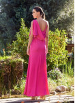 Vestido de Cerimónia Fluído Fúcsia e Verde | Galas Coimbra e Centro de Portugal