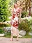 Vestido Midi Satinado Terracota com Franjas | Exclusividade Boutique Coimbra