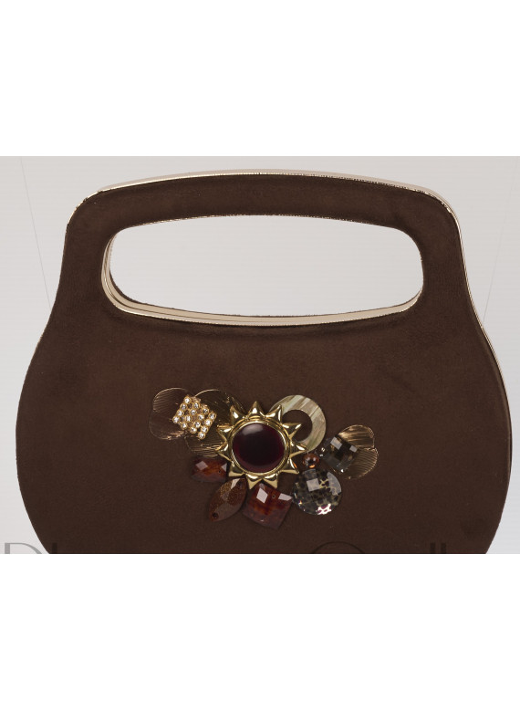 Clutch Moka com Pedraria Artesanal | Acessórios Cerimónia Coimbra
