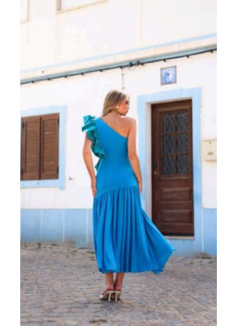 Vestido de Cerimónia Artesanal Turquesa | Biba Boutique Coimbra