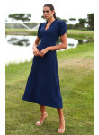 Vestido Midi Azul Marinho Elegante | Cerimónia, Casamento e Gala