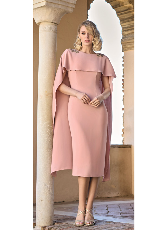 Vestido Midi Rosa Seco para Mãe dos Noivos ou Madrinha | Elegância Atual