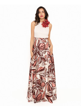 Conjunto Saia Floral e Top Halter Cerimónia | Biba Boutique