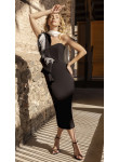 Vestido de Cocktail Preto com Plumas | Biba Boutique