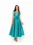 Vestido Midi em Mikado Turquesa | Mãe e Madrinha de Casamento
