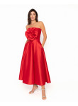 Conjunto de Cerimónia em Mikado | Saia Midi e Top Floral Elegante